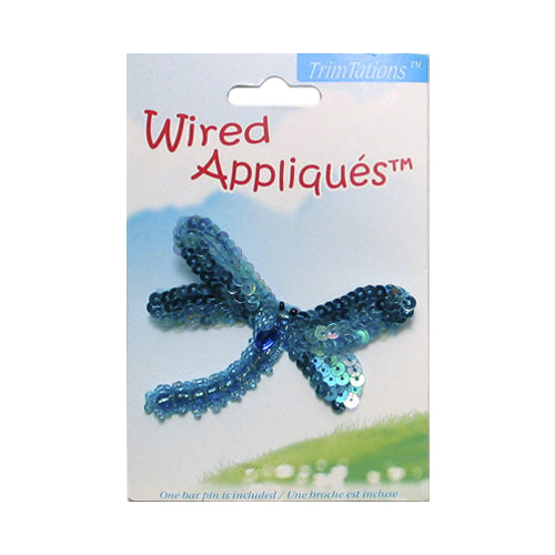 Dragonfly Wired Sequin Applique/Patch Turquoise Sequin & Beaded Appliques