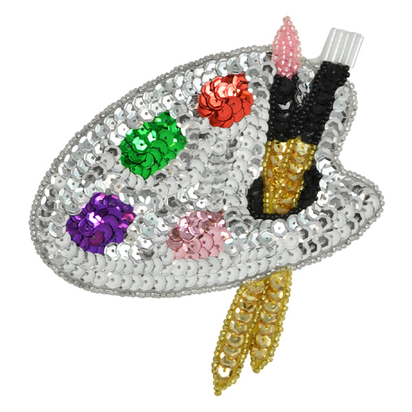 Artist Pallette Sequin Applique/Patch - Silver Multi Appliques
