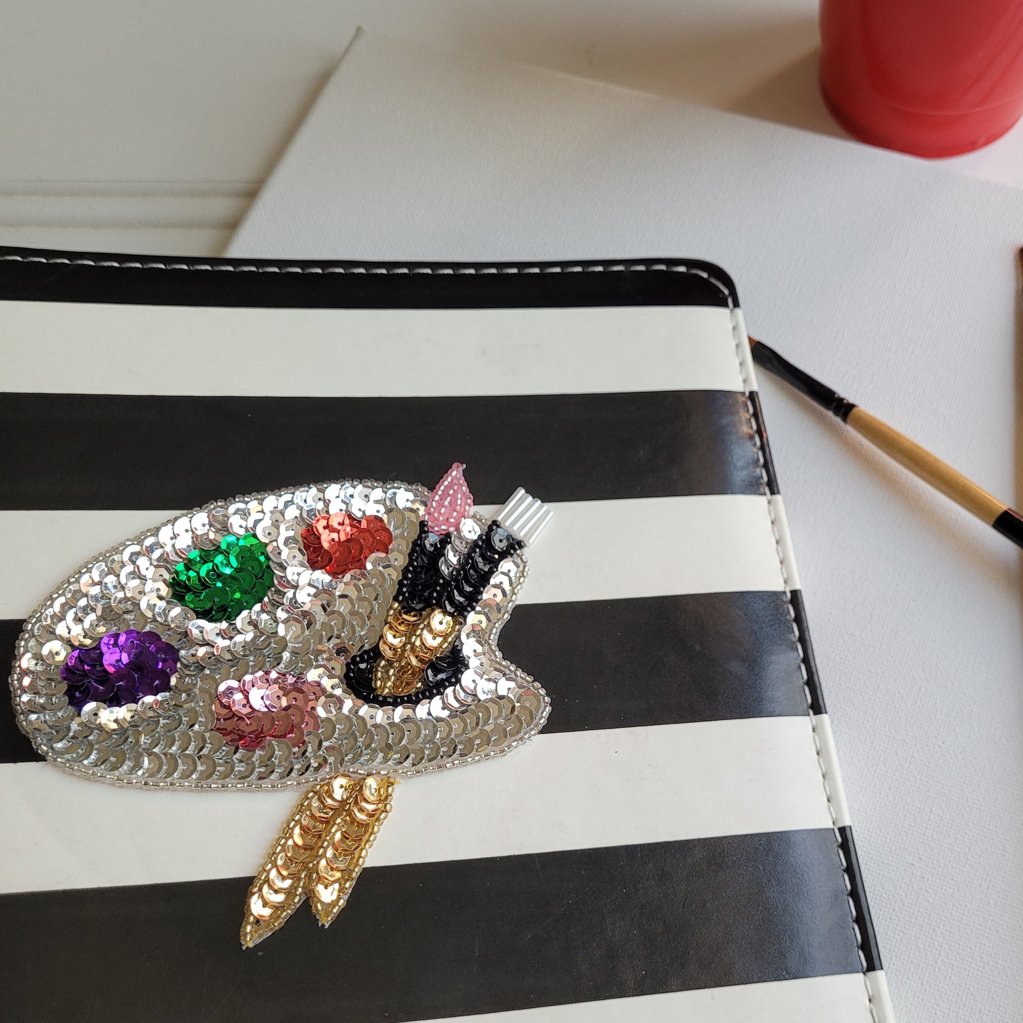 Artist Pallette Sequin Applique/Patch - Silver Multi Appliques