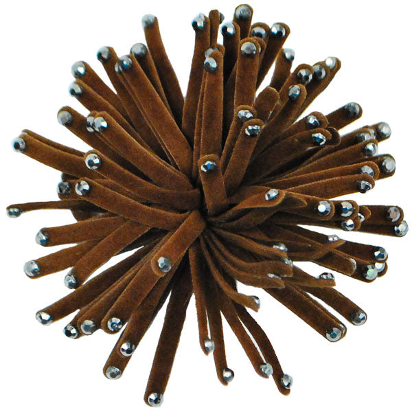 Maleka Jeweled Applique/Patch - Brown Appliques