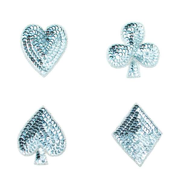 Suit of Cards Sequin Applique/Patch Pack of 4 Default Title Sequin & Beaded Appliques