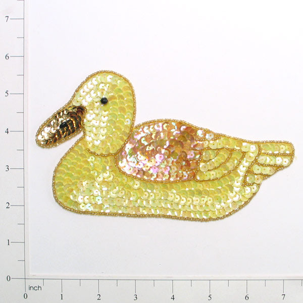 Duck Sequin Applique/Patch - Yellow Multi Sequin & Beaded Appliques
