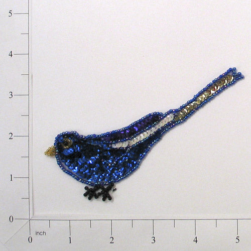 Blue Jay Sequin Applique/Patch - SM760S - Blue Multi Sequin & Beaded Appliques