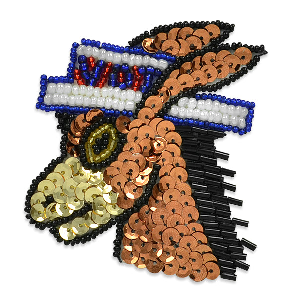 3" x 2 3/4" Americana Donkey Sequin Applique/Patch - Multi Colors Sequin & Beaded Appliques