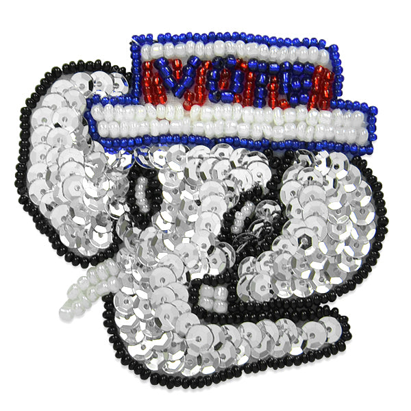 3" x 2 1/2" Americana Elephant Sequin Applique/Patch - Multi Colors Sequin & Beaded Appliques