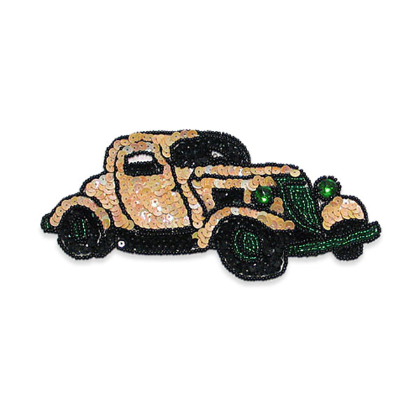 6 3/4" x 3" Automobile Sequin Applique/Patch - SM822-93 - Multi Colors Sequin & Beaded Appliques