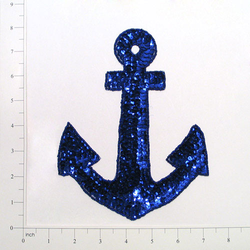 Anchor Sequin Applique/Patch Royal Blue Sequin & Beaded Appliques