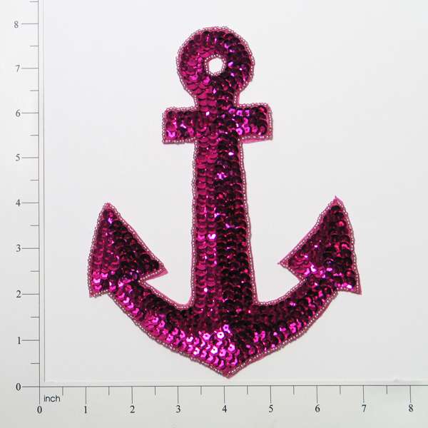 Anchor Sequin Applique/Patch Fuchsia Sequin & Beaded Appliques