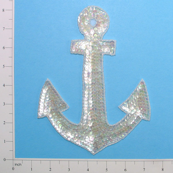 Anchor Sequin Applique/Patch Crystal Aurora Borealis Sequin & Beaded Appliques