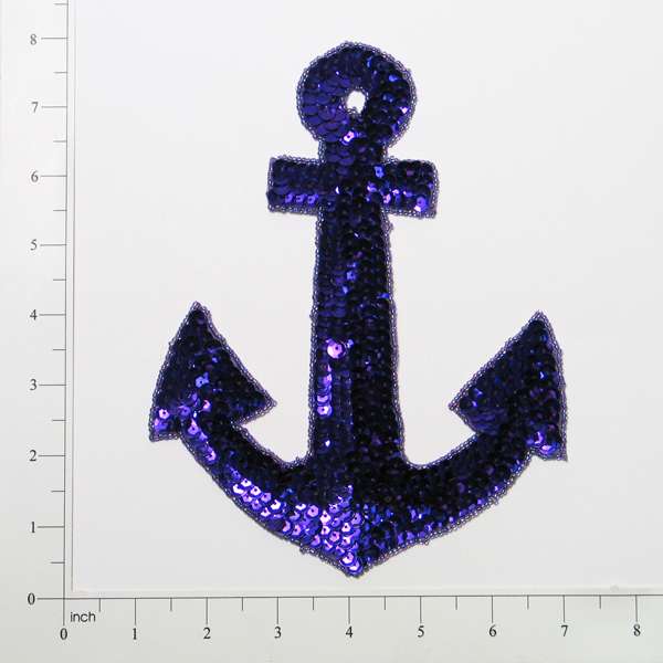 Anchor Sequin Applique/Patch Purple Sequin & Beaded Appliques