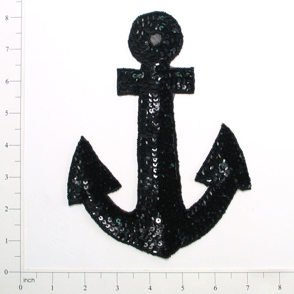 Anchor Sequin Applique/Patch Black Sequin & Beaded Appliques