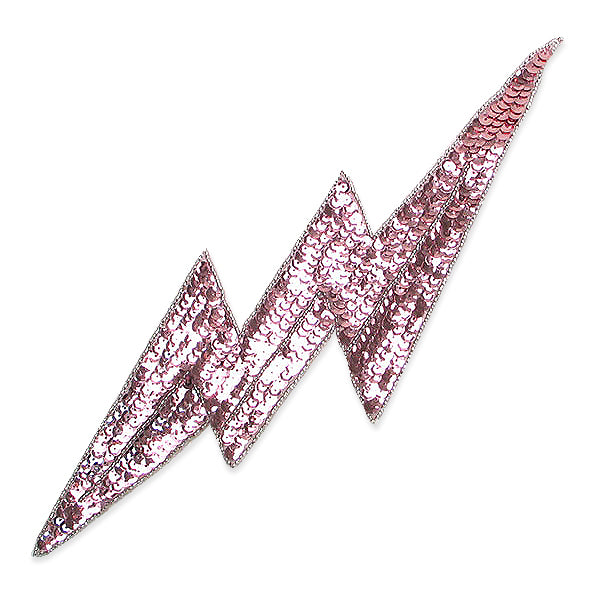 Mardi Gras Lightning Bolt Applique/Patch Mauve Geometric Shape Appliques