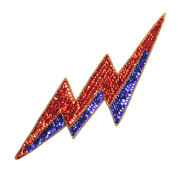 Mardi Gras Lightning Bolt Applique/Patch Multi Colors Geometric Shape Appliques