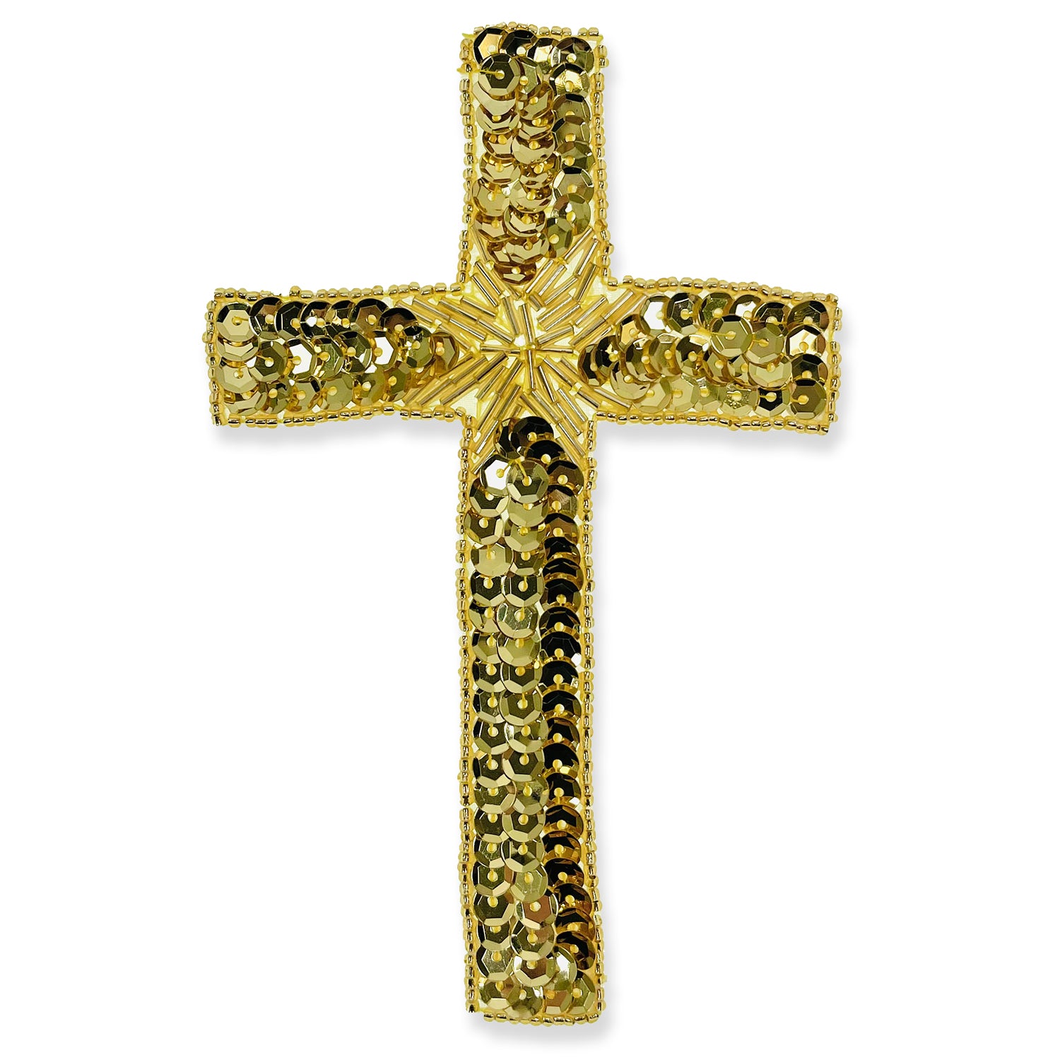 Beaded Cross Sequin Applique Sequin & Beaded Appliques