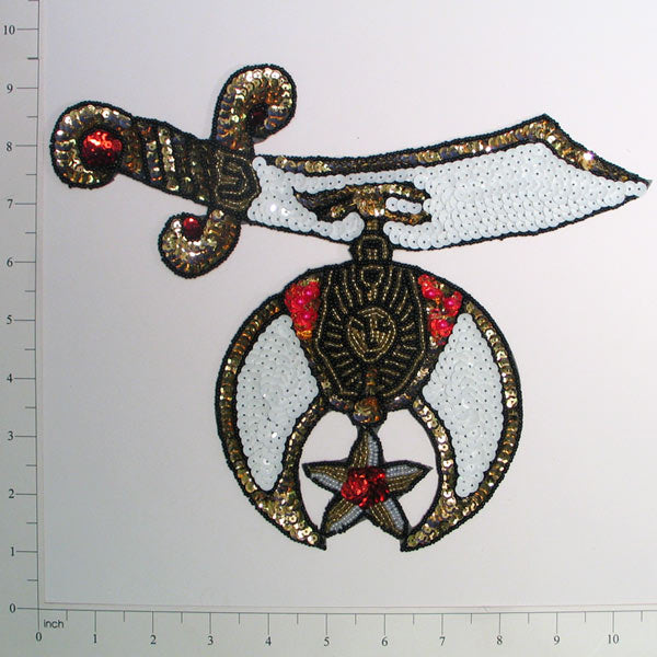 Chief Knife Sequin Applique/Patch - Multi Colors Sequin & Beaded Appliques