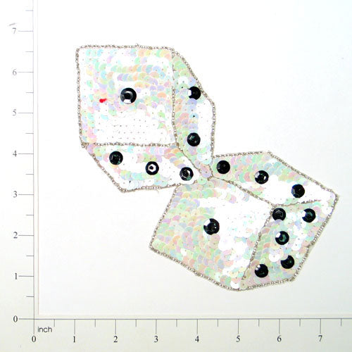Dice Sequin Applique/Patch - Multi Colors Sequin & Beaded Appliques