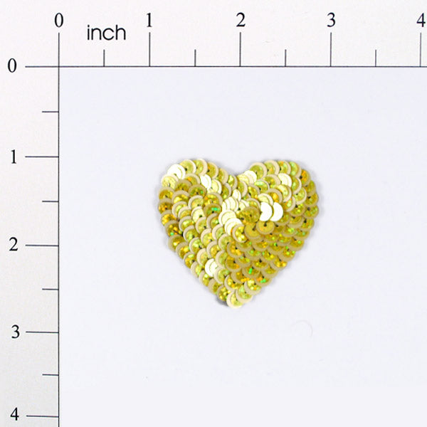 Heart Starlight Sequin Applique/Patch Gold Multi Sequin & Beaded Appliques