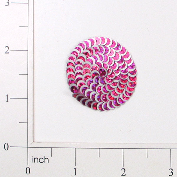 Circle Starlight Sequin Applique/Patch Fuchsia Sequin & Beaded Appliques