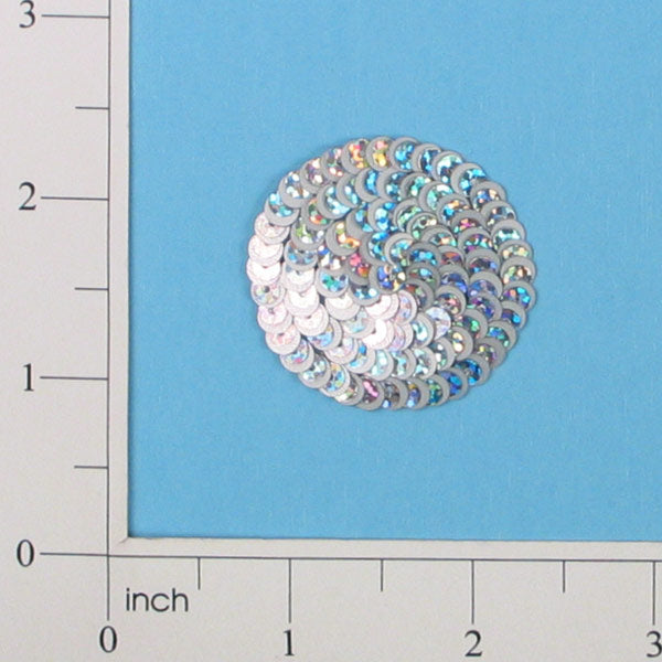 Circle Starlight Sequin Applique/Patch Silver Sequin & Beaded Appliques