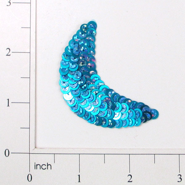 Half Moon Starlight Sequin Applique/Patch Blue Sequin & Beaded Appliques