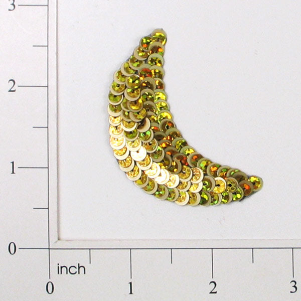 Half Moon Starlight Sequin Applique/Patch Gold Sequin & Beaded Appliques
