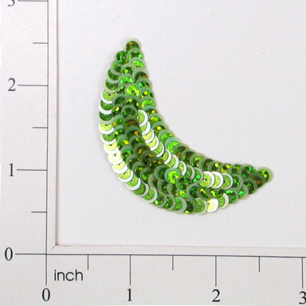 Half Moon Starlight Sequin Applique/Patch Lime Sequin & Beaded Appliques