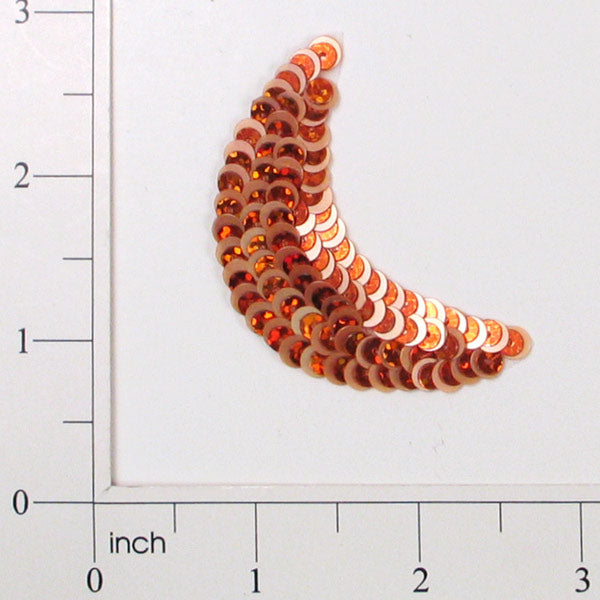 Half Moon Starlight Sequin Applique/Patch Orange Sequin & Beaded Appliques