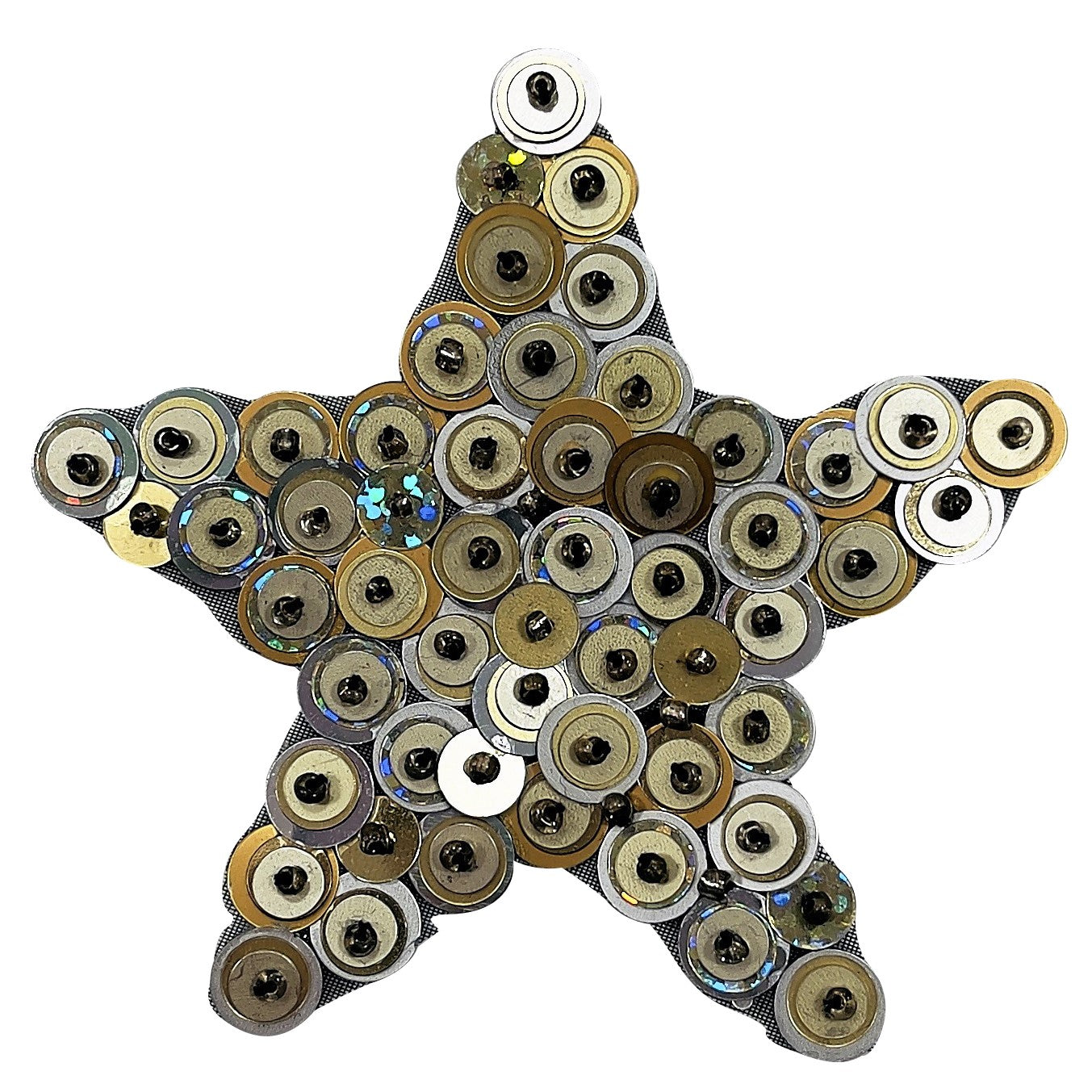 3 1/4" x 3 1/4" Star Bead and Sequin Applique/Patch Gold Sequin & Beaded Appliques
