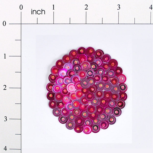 2 3/4" x 2 3/4" Circle Bead and Sequin Applique/Patch Fuchsia Multi Sequin & Beaded Appliques