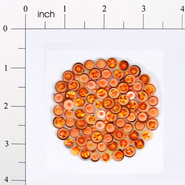 2 3/4" x 2 3/4" Circle Bead and Sequin Applique/Patch Orange Sequin & Beaded Appliques