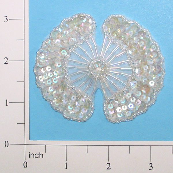 Filigree Sequin Applique/Patch Crystal Aurora Borealis Sequin & Beaded Appliques