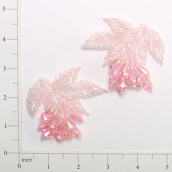Celebration Beaded Applique Pack of 2 Light Pink Sequin & Beaded Appliques