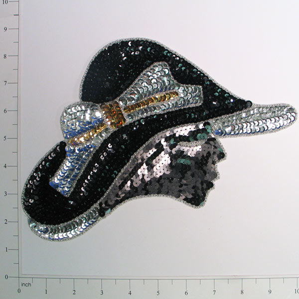 Sophisticated Lady Sequin Applique/Patch - Black Multi Sequin & Beaded Appliques