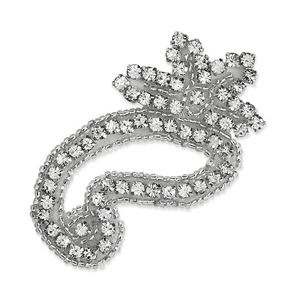 Paisley with Star Rhinestone Applique/Patch 2 5/8" x 2 1/4" - Crystal Appliques