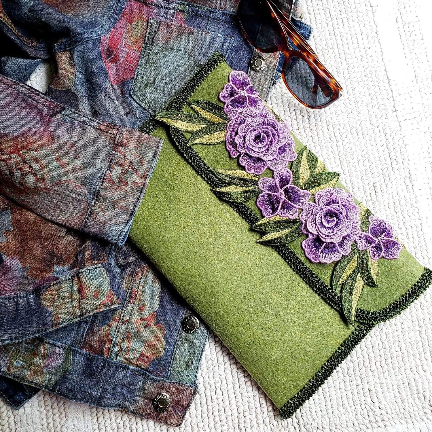 Amina Layered Embroidered Flower Patch Applique/Patch Appliques