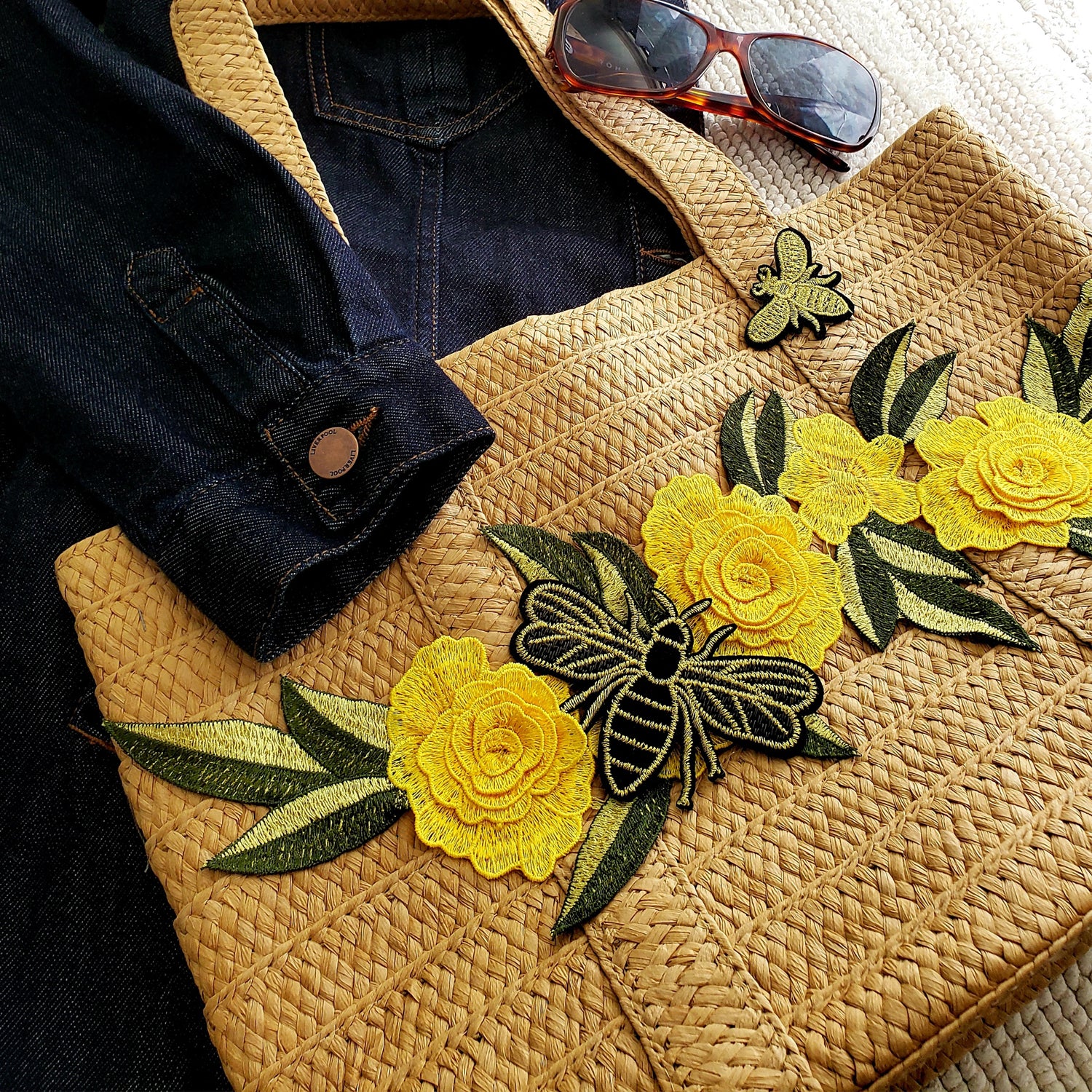 Amina Layered Embroidered Flower Patch Applique/Patch Appliques