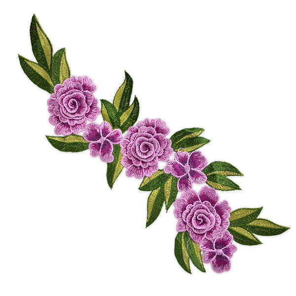 Amina Layered Embroidered Flower Patch Applique/Patch Purple Appliques