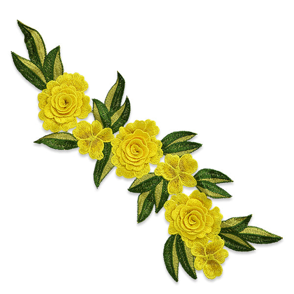 Amina Layered Embroidered Flower Patch Applique/Patch Yellow Appliques