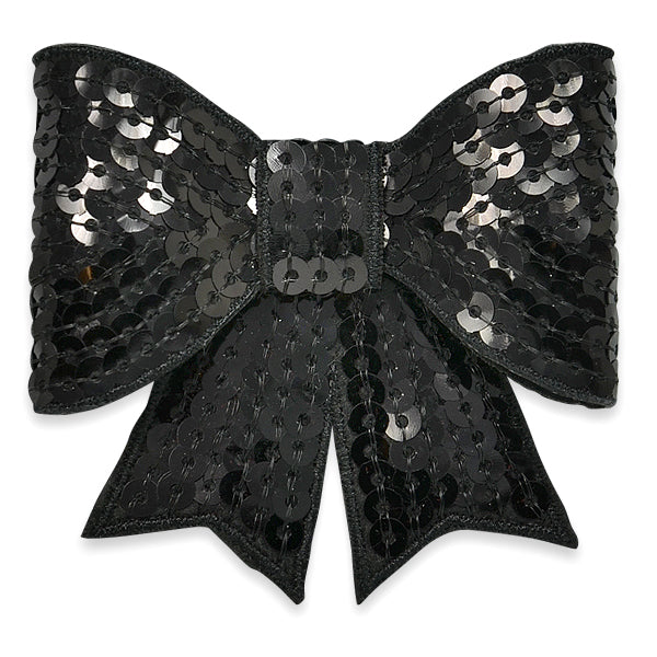 Bow Dimensional Iron-on Sequin Applique/Patch Black Fashion & Floral Iron-on Appliques