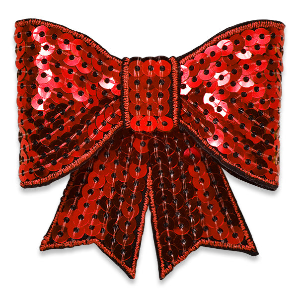 Bow Dimensional Iron-on Sequin Applique/Patch Red Fashion & Floral Iron-on Appliques