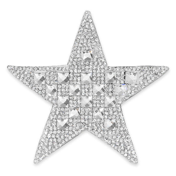 Star Iron-on Rhinestone Applique/Patch - Crystal Appliques