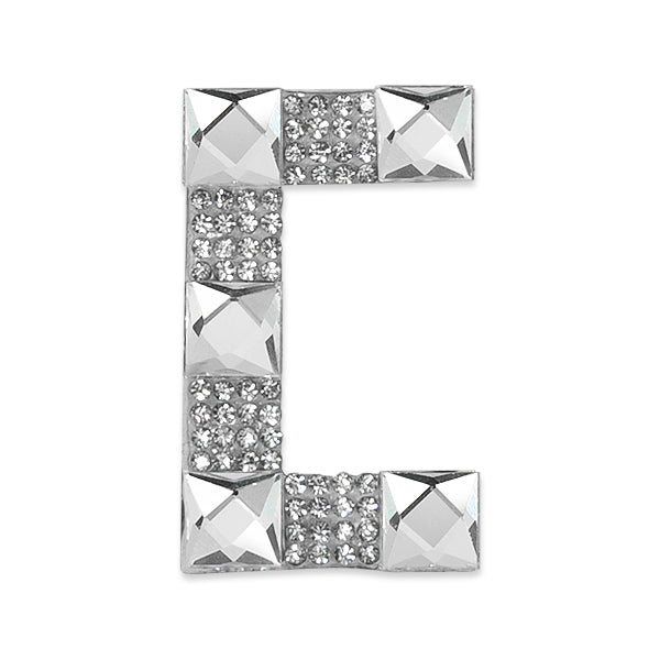 Letter C Iron-on Rhinestone Applique/Patch - Crystal Appliques