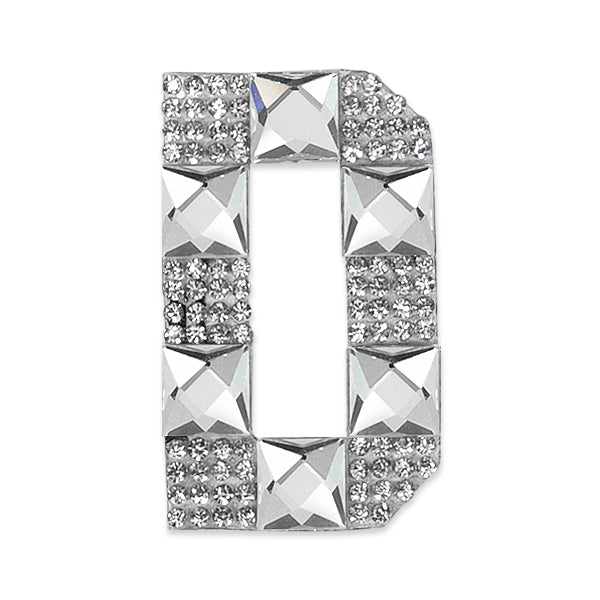 Letter D Iron-on Rhinestone Applique/Patch - Crystal Appliques