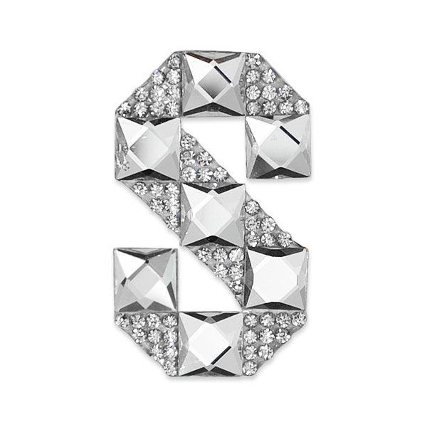 Letter S Iron-on Rhinestone Applique/Patch - Crystal Appliques