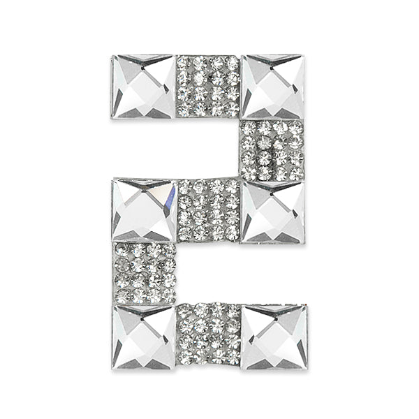 Number 2 Iron On Rhinestone Applique/Patch - Crystal Appliques