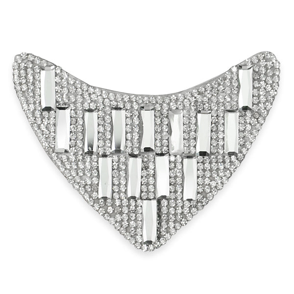Iron-on Rhinestone Motif with Clear Mirror Beads Appliques