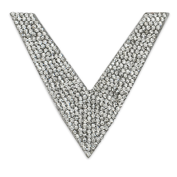 Iron-on Rhinestone V Shape Applique/Patch Appliques