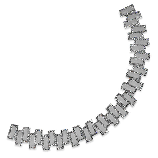 Sarah Medium Collar Iron-on Rhinestone Applique/Patch White Appliques
