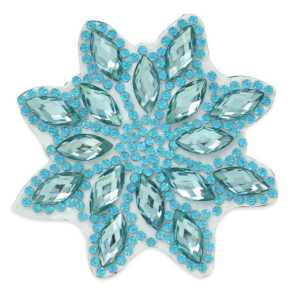 Mirna Jewel colored snowflake iron- on Applique/Patch Turquoise Rhinestone & Gem Appliques