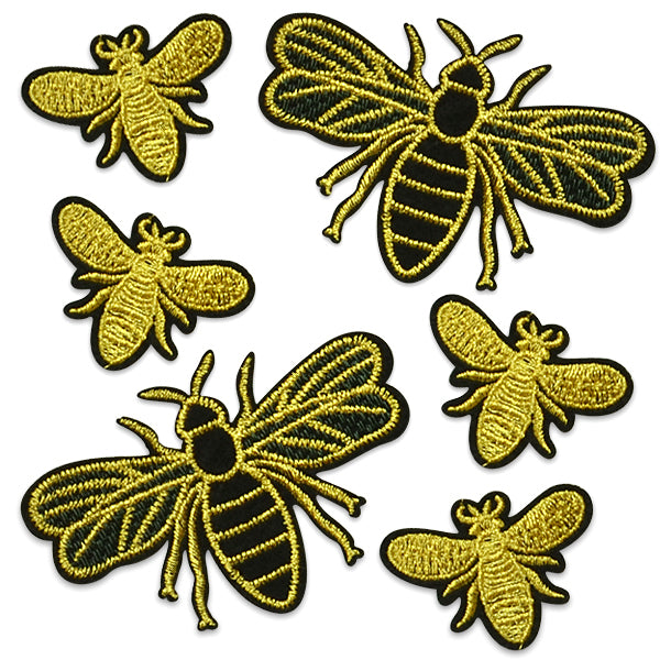 Busy Bees Embroidered Iron On Patch Collection Appliques